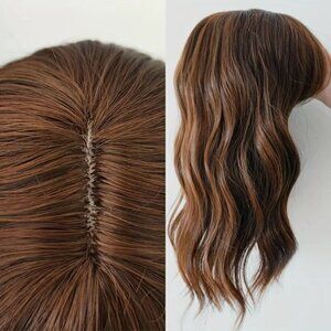 Aurburn Red Brown Hair Topper Short Wave 14 Inch